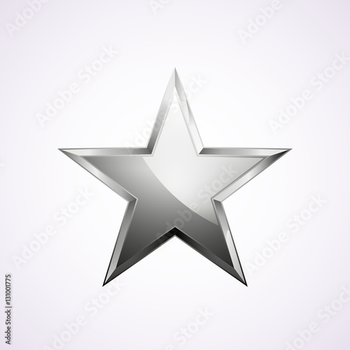 Silver star logo for your design  vector illustration  isolated on white