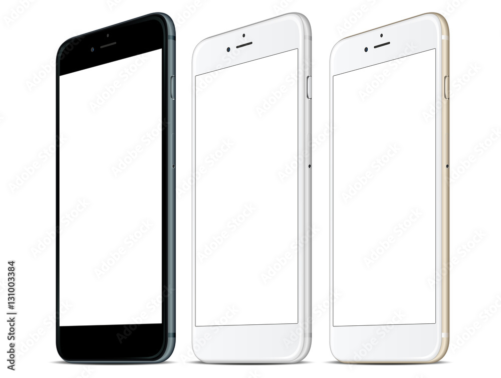 set smartphone with a blank screen set smartphone with a blank screen