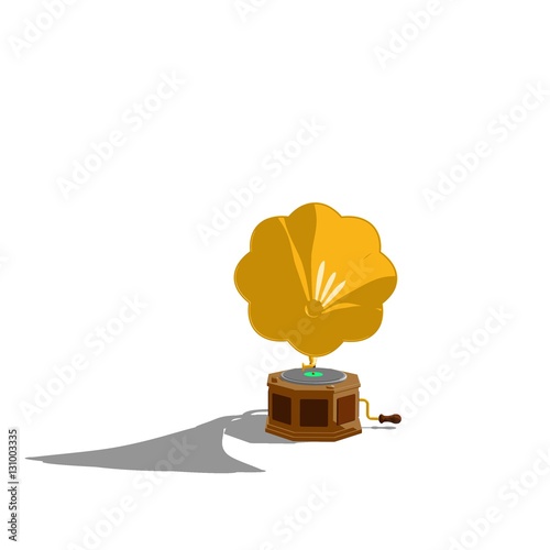 Gramophone.Isolated on whit...