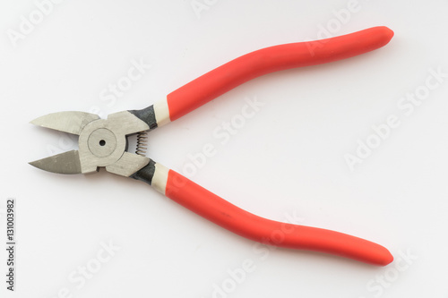 Nippers, close up / Wire-cutters on white background