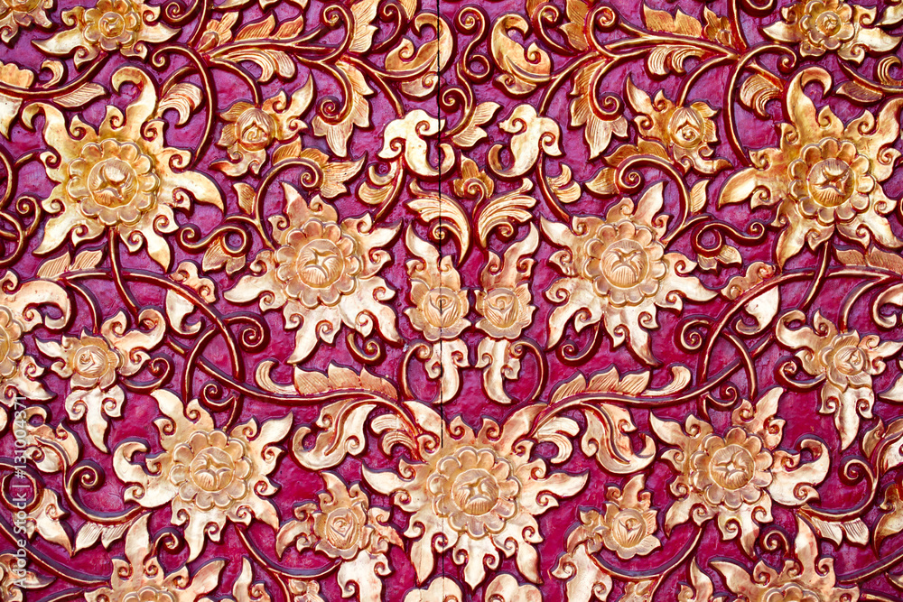 Carved wood texture at Buddhist Temple background Carved wood texture at Buddhist Temple background