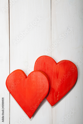 Heart on a white wooden background