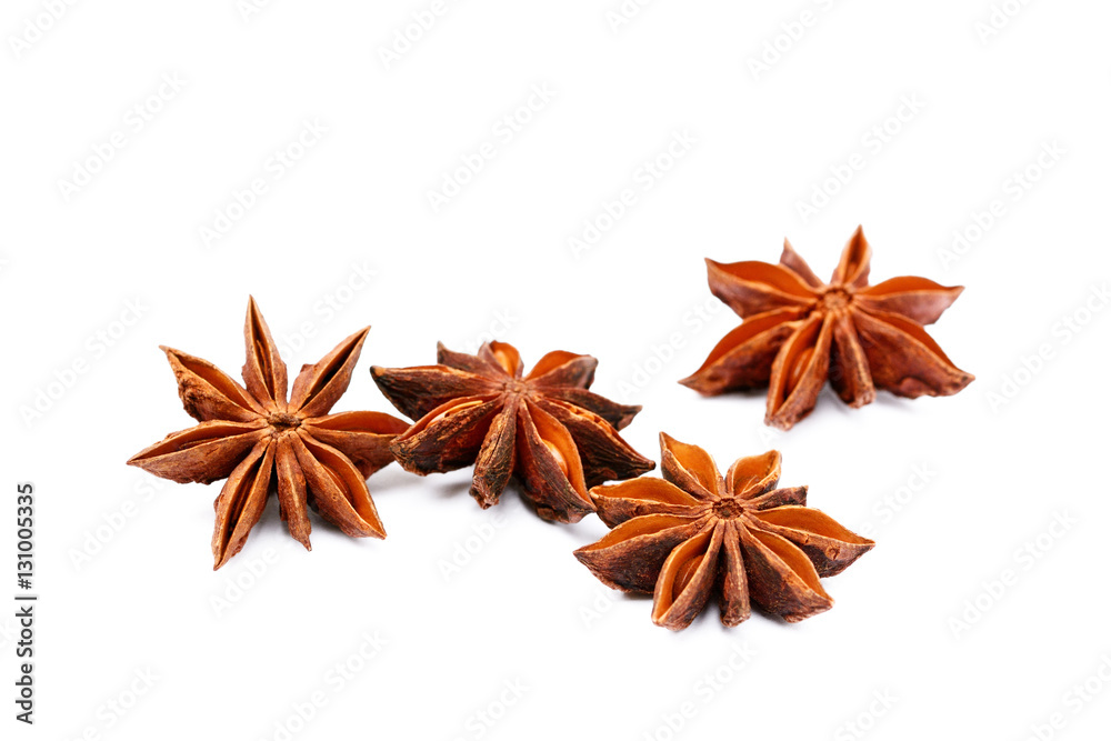 Aromatic star anise isolated on white background Aromatic star anise isolated on white background
