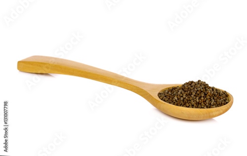 Perilla herb seed in wooden spoon