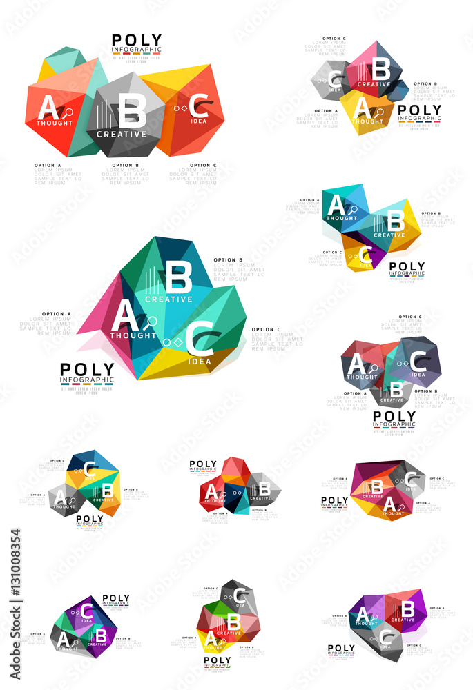 Fototapeta premium Abstract triangle low poly infographic template