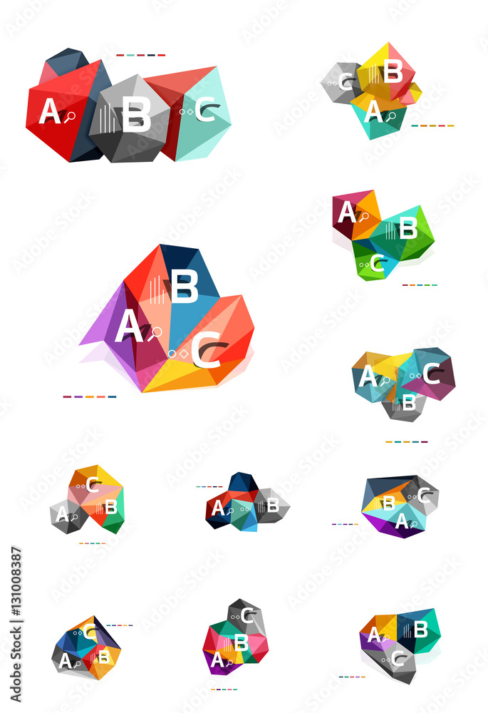 Fototapeta premium Abstract triangle low poly infographic template