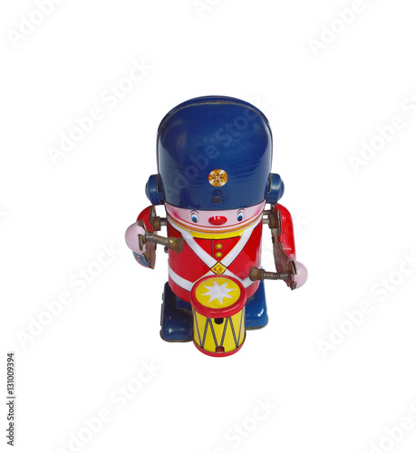 Vintage toy Soldier play a drum 
