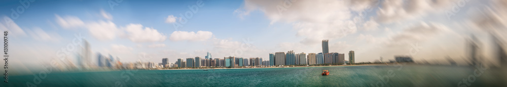 ABU DHABI, UAE - DECEMBER 8, 2016: Panoramic cityscape of Abu Dh