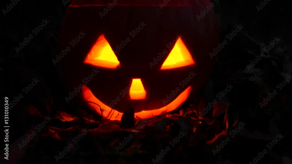 Jack o Lantern Halloween Pumpkin Head at Night Jack o Lantern Halloween Pumpkin Head at Night