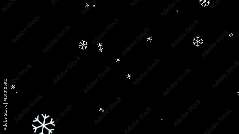 Seamless cartoon snowflakes with alpha channel