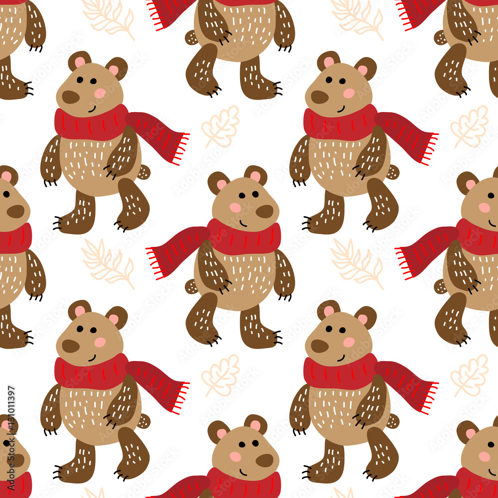Fototapeta premium Seamless pattern with bears