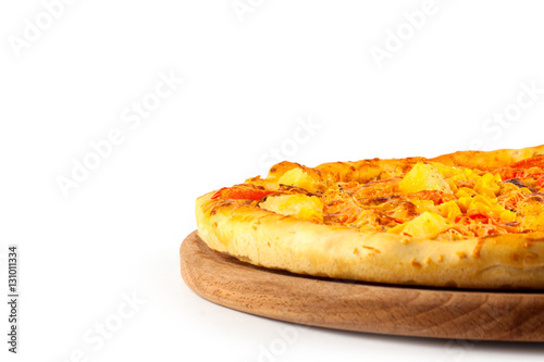 Fresh pizza with cheese 