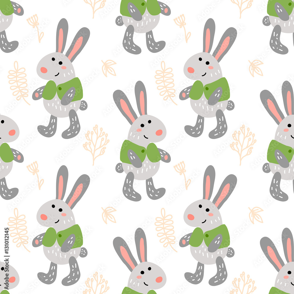 Seamless pattern with cute rabbits Seamless pattern with cute rabbits
