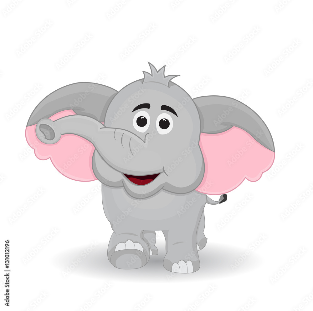 cartoon elephant front view with walking pose