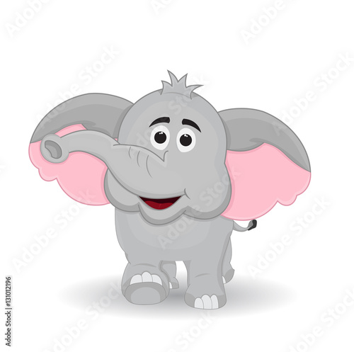 cartoon elephant front view with walking pose