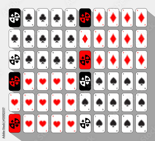 poker card. Set sixty WHITE.  background.