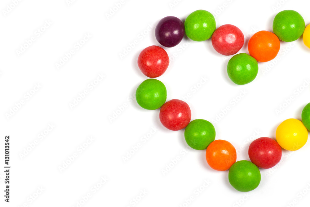 Multicolor sweets on white background Multicolor sweets on white background