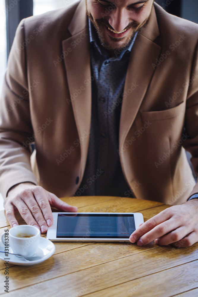 Handsome Businessman Using Tablet Handsome Businessman Using Tablet