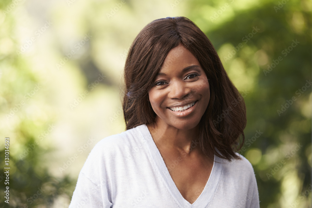 Outdoor Head And Shoulders Portrait Of Woman Outdoor Head And Shoulders Portrait Of Woman