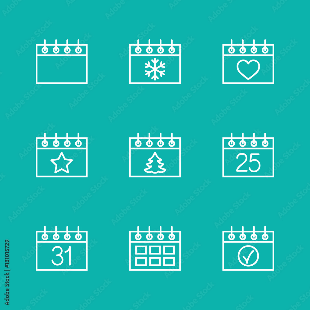 calender date schedule winter holiday christmas xmas celebration icons set white on blue calender date schedule winter holiday christmas xmas celebration icons set white on blue