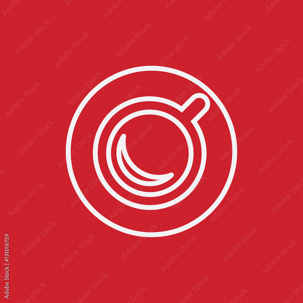 cup of coffee tea line icon white on red cup of coffee tea line icon white on red