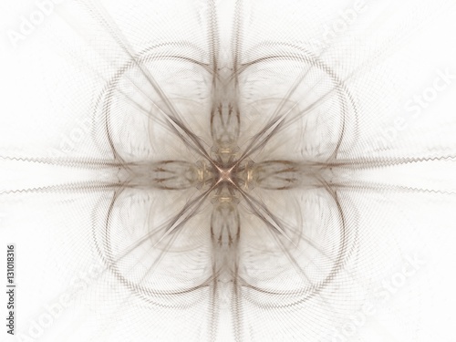 Abstract fractal with brown pattern on a white background