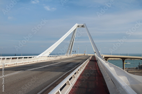 Photography Roadbed of Bridge Puente Puerta Europa. Barcelona, Spain