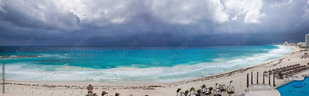 Rainy cloudly weather in Cancun