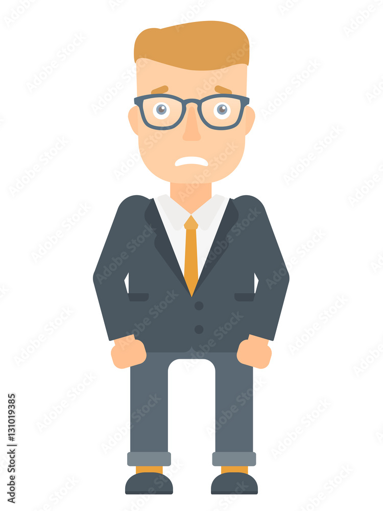 Embarrassed young businessman vector illustration. Embarrassed young businessman vector illustration.