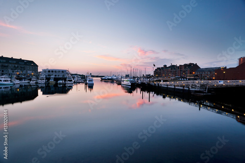 Long Wharf dawn - Calm waters of Boston Harbor in the pre-dawn light © Jo Ann Snover