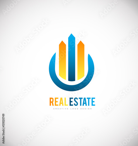 Real estate building skyscraper logo icon design