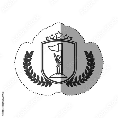 Winner inside label icon. Competition success sport and challenge theme. Isolated design. Vector illustration