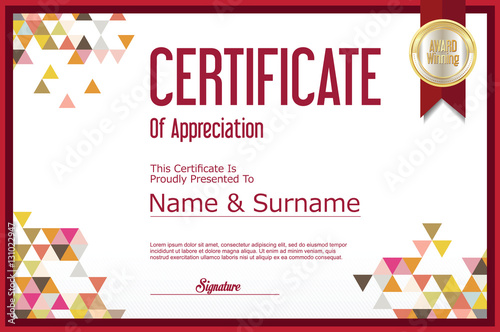 Certificate abstract template background 