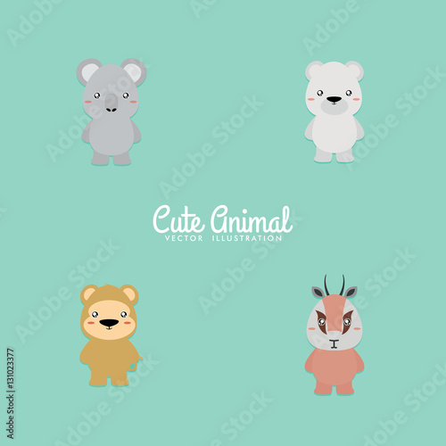 Fototapeta Naklejka Na Ścianę i Meble -  Cute Cartoon animals