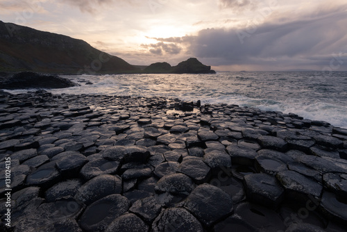 Muted sunset at the Giant's Causeway, Northern Ireland