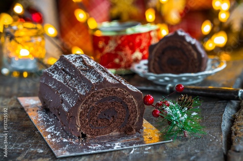 Tableau sur toile Chocolate Yule Log