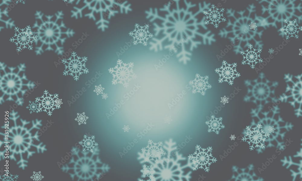 Background with snowflakes bokeh effect Background with snowflakes bokeh effect