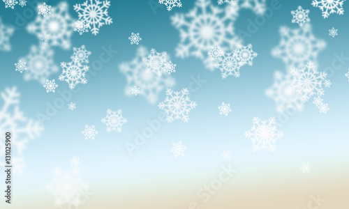 Background with snowflakes bokeh effect