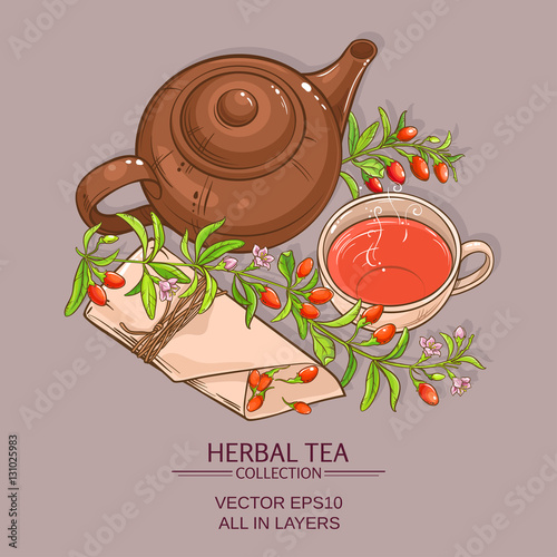 goji tea vector illustration