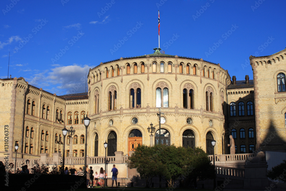 Norwegian parliament Storting Oslo in central Oslo, Norway