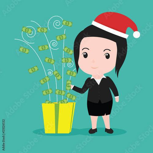 Business People Money Gift box, Christmas Holiday