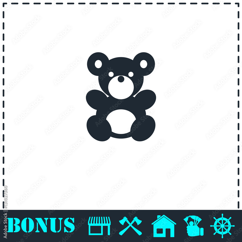 Naklejka premium Teddy Bear icon flat