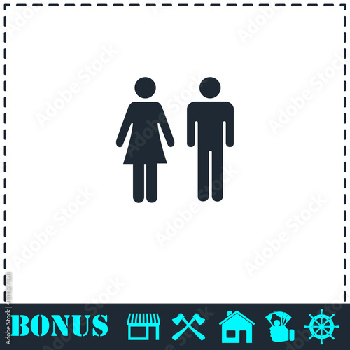 Man and Woman icon flat