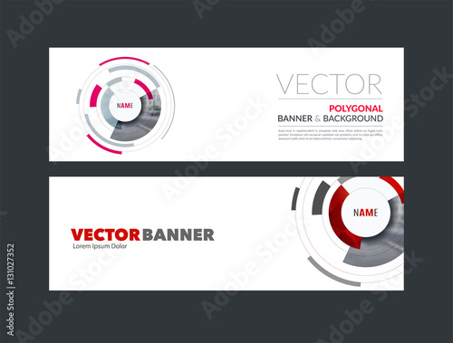 Vector set of modern horizontal website banners with particles, 