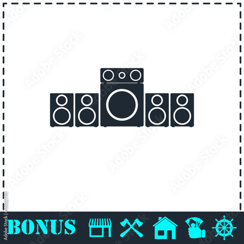 Home theater icon flat