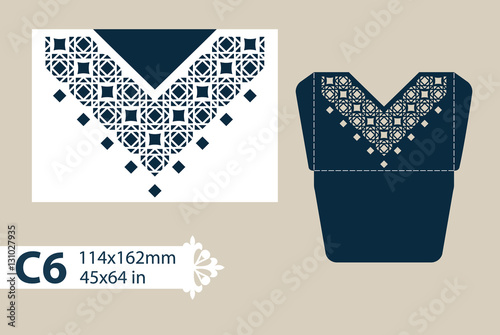 Template congratulatory envelope with carved openwork pattern