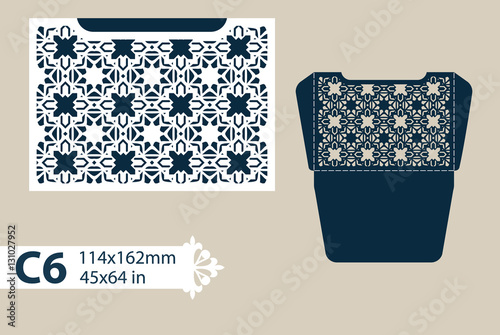 Template congratulatory envelope with carved openwork pattern