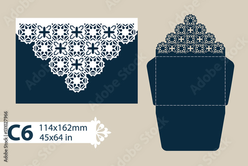 Template congratulatory envelope with carved openwork pattern