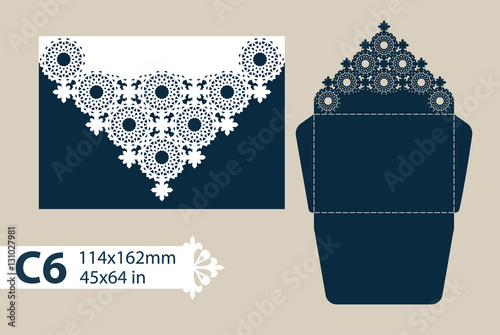 Template congratulatory envelope with carved openwork pattern
