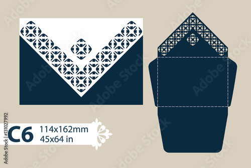 Template congratulatory envelope with carved openwork pattern